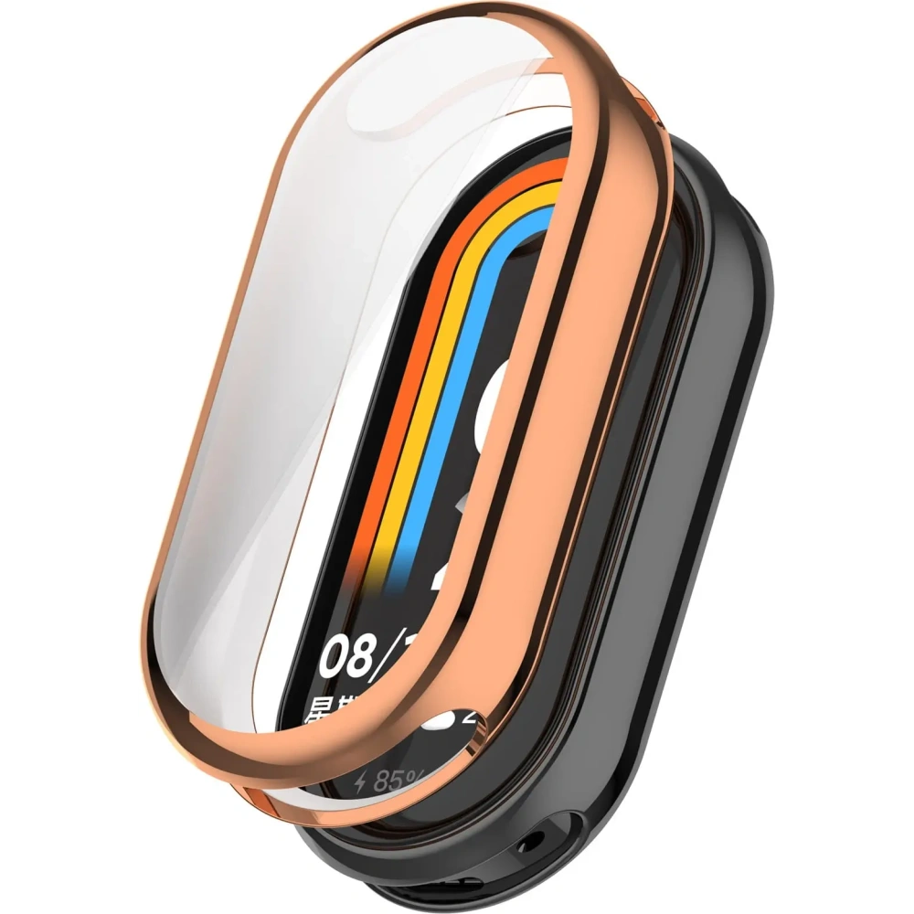 Etui z osłoną ekranu Bizon Case Watch Felipe do Xiaomi Mi Smart Band 8 różowozłote