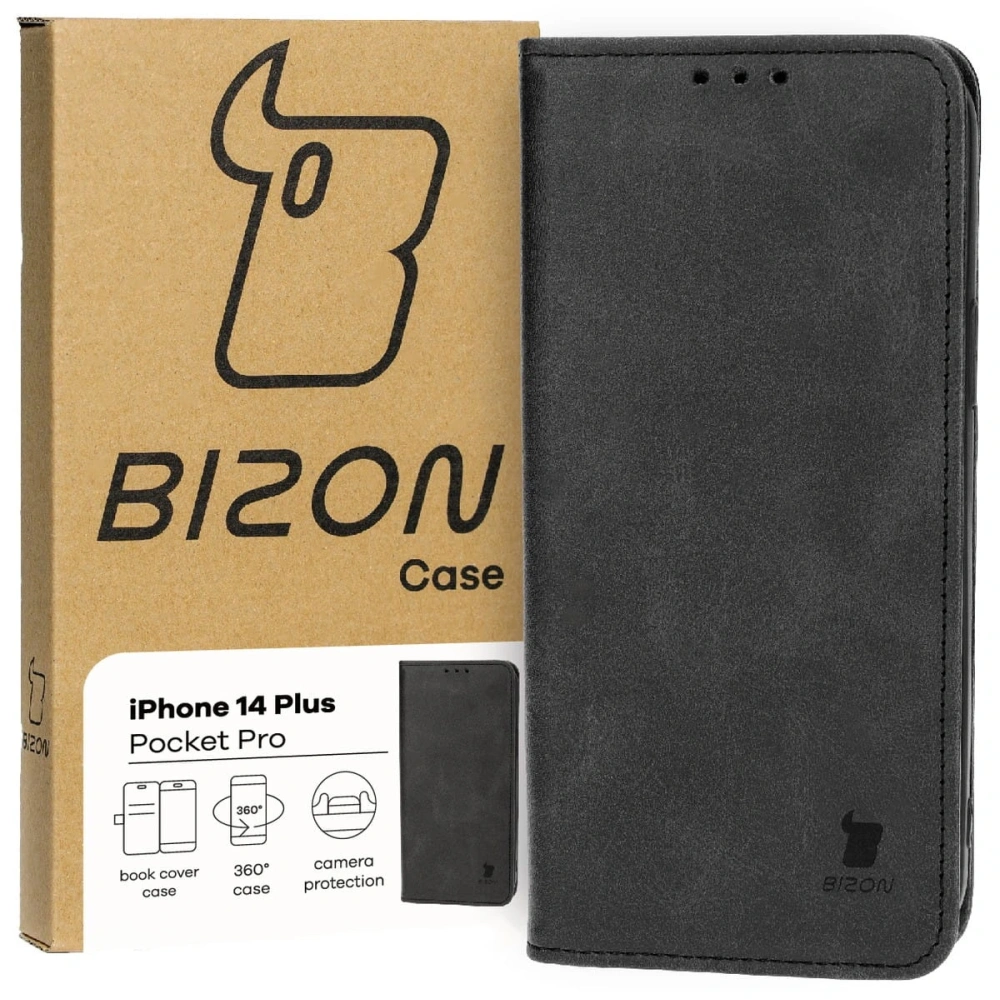 Etui z klapką Bizon Case Pocket Pro do Apple iPhone 14 Plus czarne