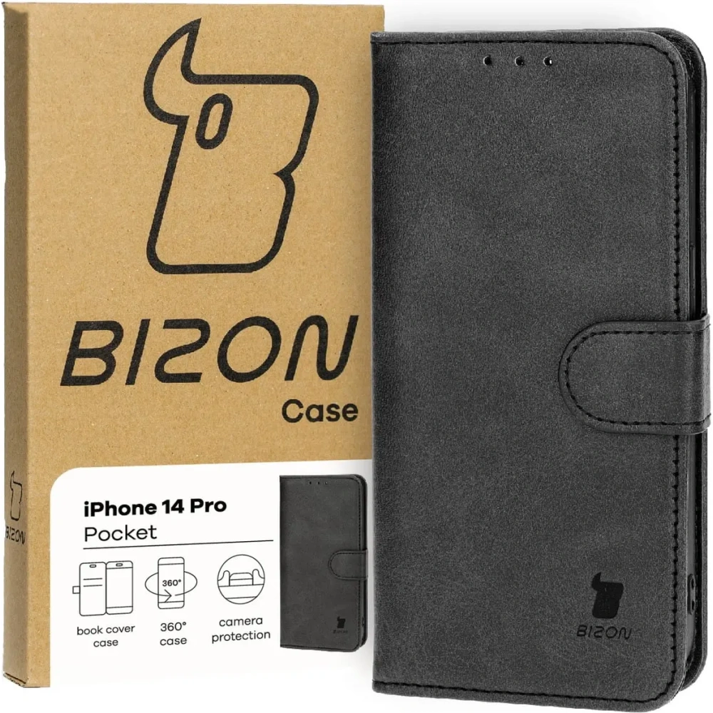 Etui z klapką Bizon Case Pocket do Apple iPhone 14 Pro czarne