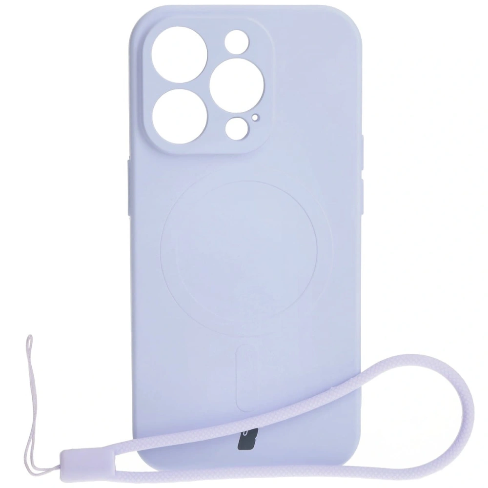Etui silikonowe z pierścieniem magnetycznym Bizon Case Silicone Magnetic do Apple iPhone 15 Pro jasnofioletowe