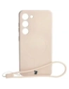 Etui silikonové s magnetickým kroužkem Bizon Case Silicone Magnetic pro Samsung Galaxy S23 béžové