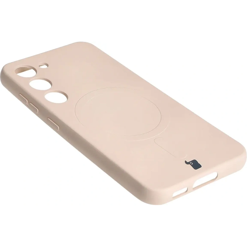 Etui silikonowe z pierścieniem magnetycznym Bizon Case Silicone Magnetic do Samsung Galaxy S23 beżowe