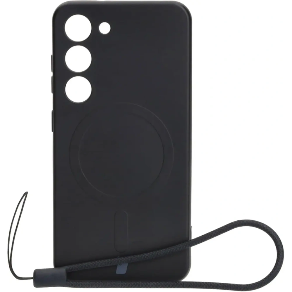 Etui silikonowe z pierścieniem magnetycznym Bizon Case Silicone Magnetic do Samsung Galaxy S23 czarne