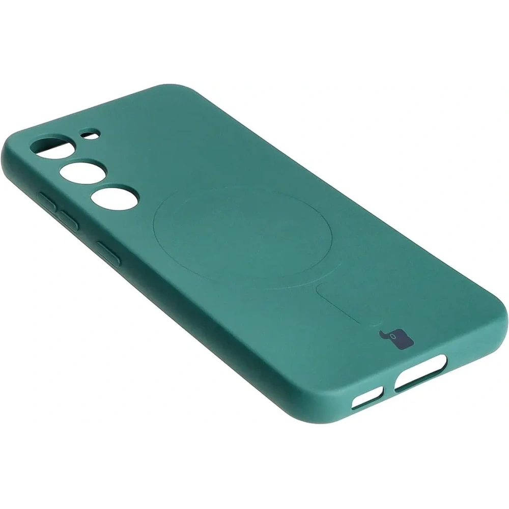 Etui silikonowe z pierścieniem magnetycznym Bizon Case Silicone Magnetic do Samsung Galaxy S23 ciemnozielone