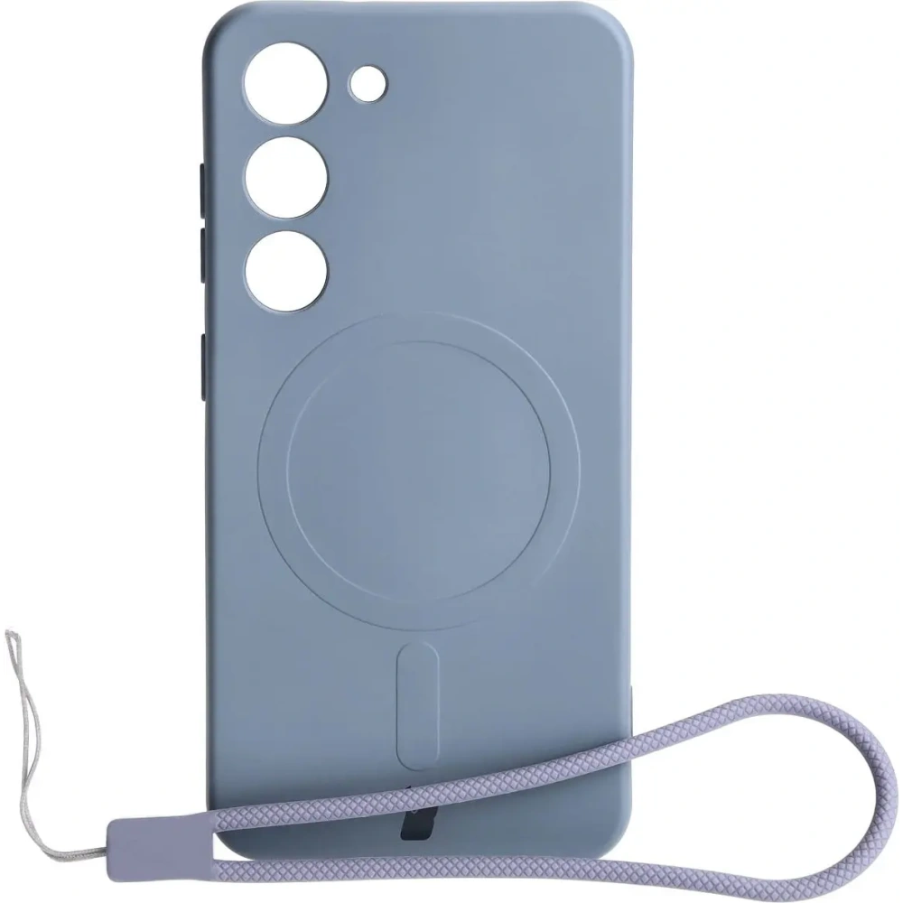 Etui silikonowe z pierścieniem magnetycznym Bizon Case Silicone Magnetic do Samsung Galaxy S23 szare