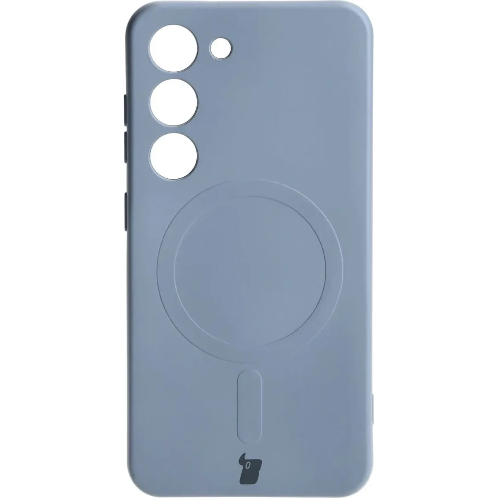 Etui silikonowe z pierścieniem magnetycznym Bizon Case Silicone Magnetic do Samsung Galaxy S23 szare