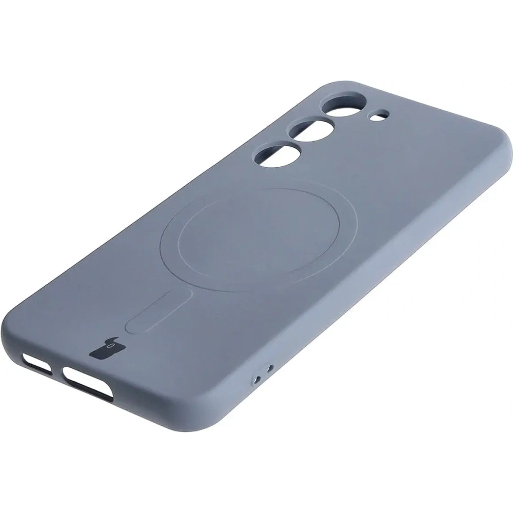 Etui silikonowe z pierścieniem magnetycznym Bizon Case Silicone Magnetic do Samsung Galaxy S23 szare