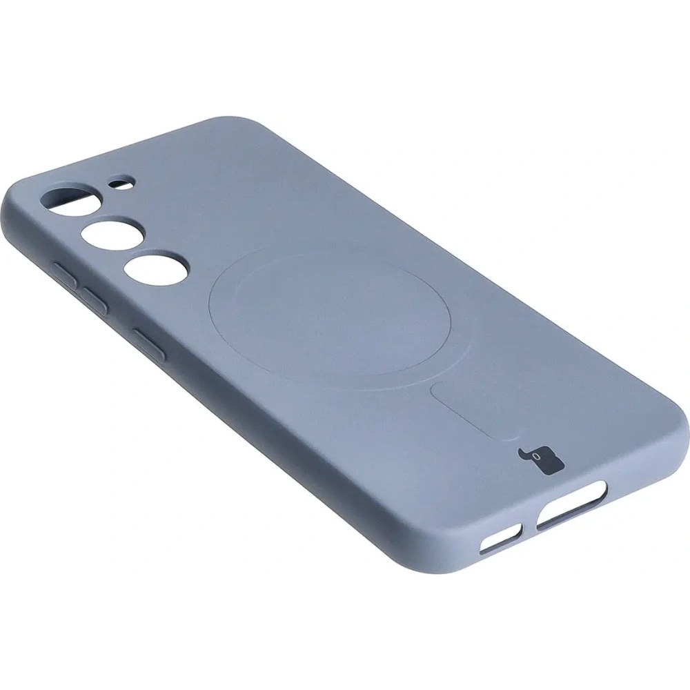 Etui silikonowe z pierścieniem magnetycznym Bizon Case Silicone Magnetic do Samsung Galaxy S23 szare
