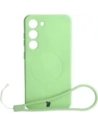 Etui silikonowe z pierścieniem magnetycznym Bizon Case Silicone Magnetic do Samsung Galaxy S23 jasnozielone