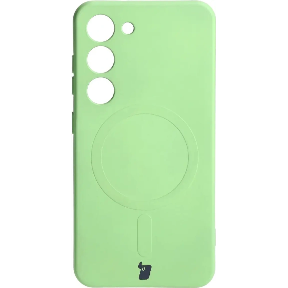 Etui silikonowe z pierścieniem magnetycznym Bizon Case Silicone Magnetic do Samsung Galaxy S23 jasnozielone