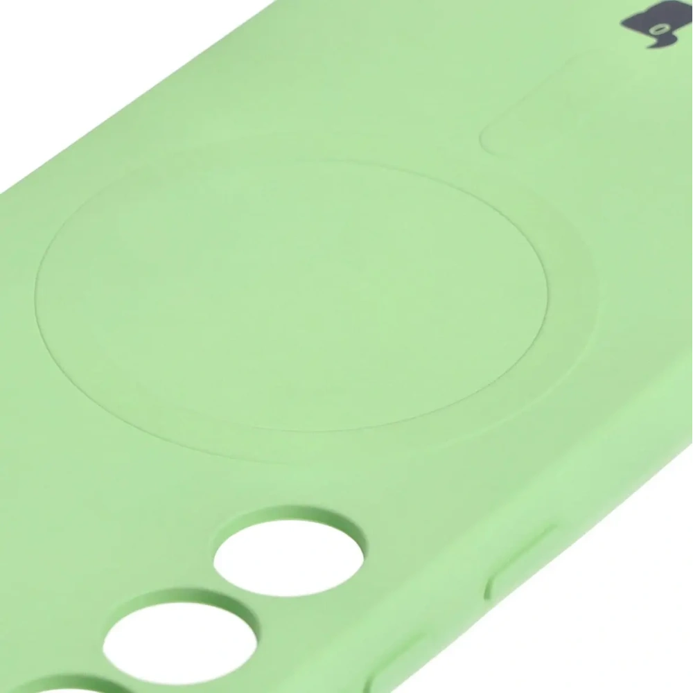 Etui silikonowe z pierścieniem magnetycznym Bizon Case Silicone Magnetic do Samsung Galaxy S23 jasnozielone