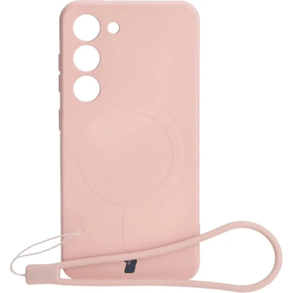 Etui silikonowe z pierścieniem magnetycznym Bizon Case Silicone Magnetic do Samsung Galaxy S23 jasnoróżowe