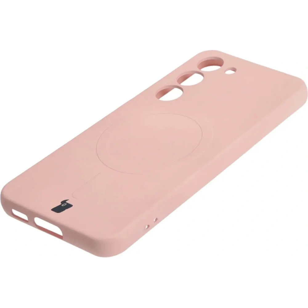 Etui silikonowe z pierścieniem magnetycznym Bizon Case Silicone Magnetic do Samsung Galaxy S23 jasnoróżowe
