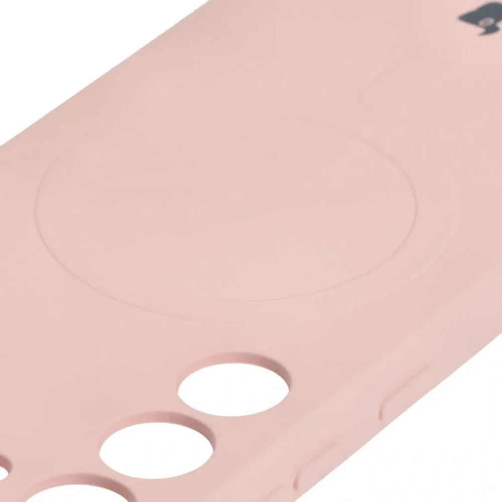 Etui silikonowe z pierścieniem magnetycznym Bizon Case Silicone Magnetic do Samsung Galaxy S23 jasnoróżowe