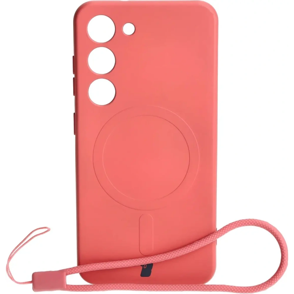 Etui silikonowe z pierścieniem magnetycznym Bizon Case Silicone Magnetic do Samsung Galaxy S23 brudnoróżowe