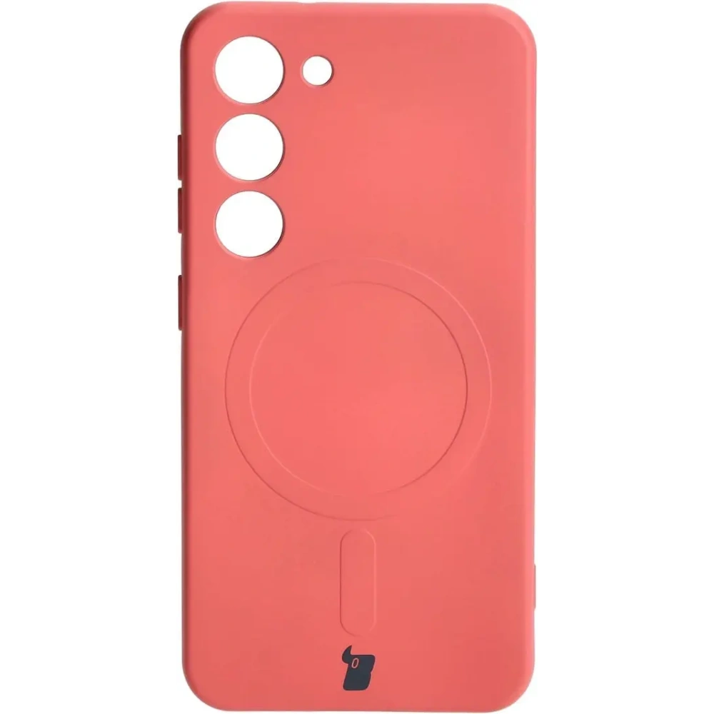 Etui silikonowe z pierścieniem magnetycznym Bizon Case Silicone Magnetic do Samsung Galaxy S23 brudnoróżowe