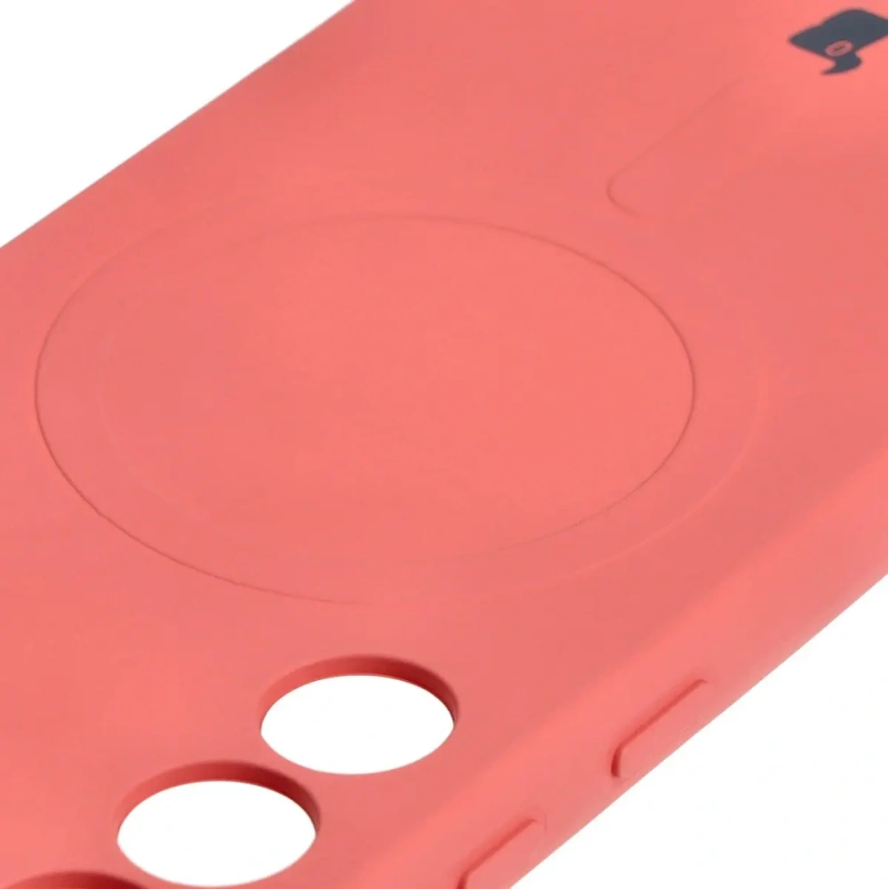 Etui silikonowe z pierścieniem magnetycznym Bizon Case Silicone Magnetic do Samsung Galaxy S23 brudnoróżowe