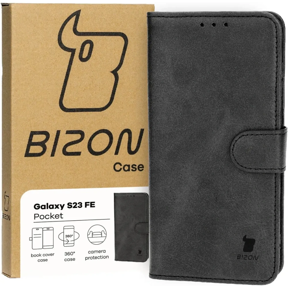 Etui z klapką Bizon Case Pocket do Samsung Galaxy S23 FE czarne