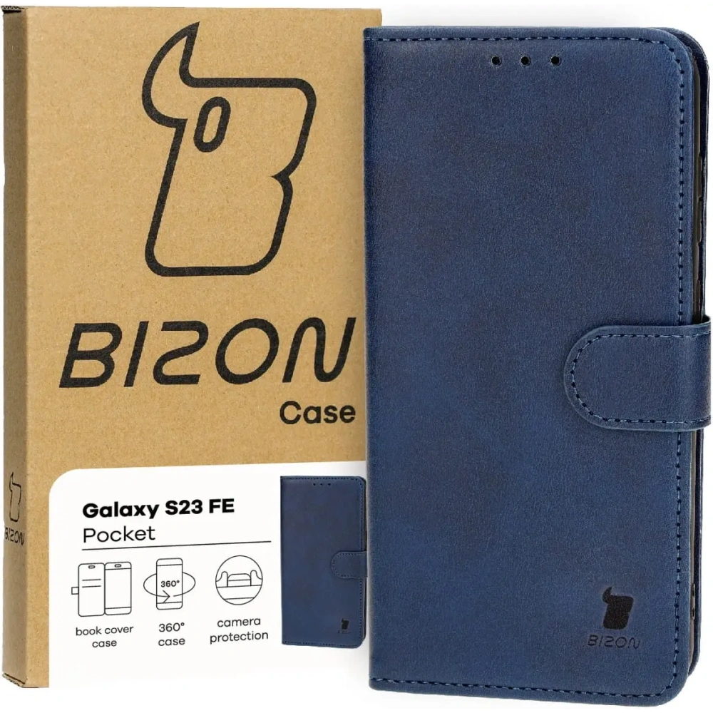 Etui z klapką Bizon Case Pocket do Samsung Galaxy S23 FE granatowe