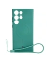 Etui silikonowe z pierścieniem magnetycznym Bizon Case Silicone Magnetic do Samsung Galaxy S23 Ultra ciemnozielone