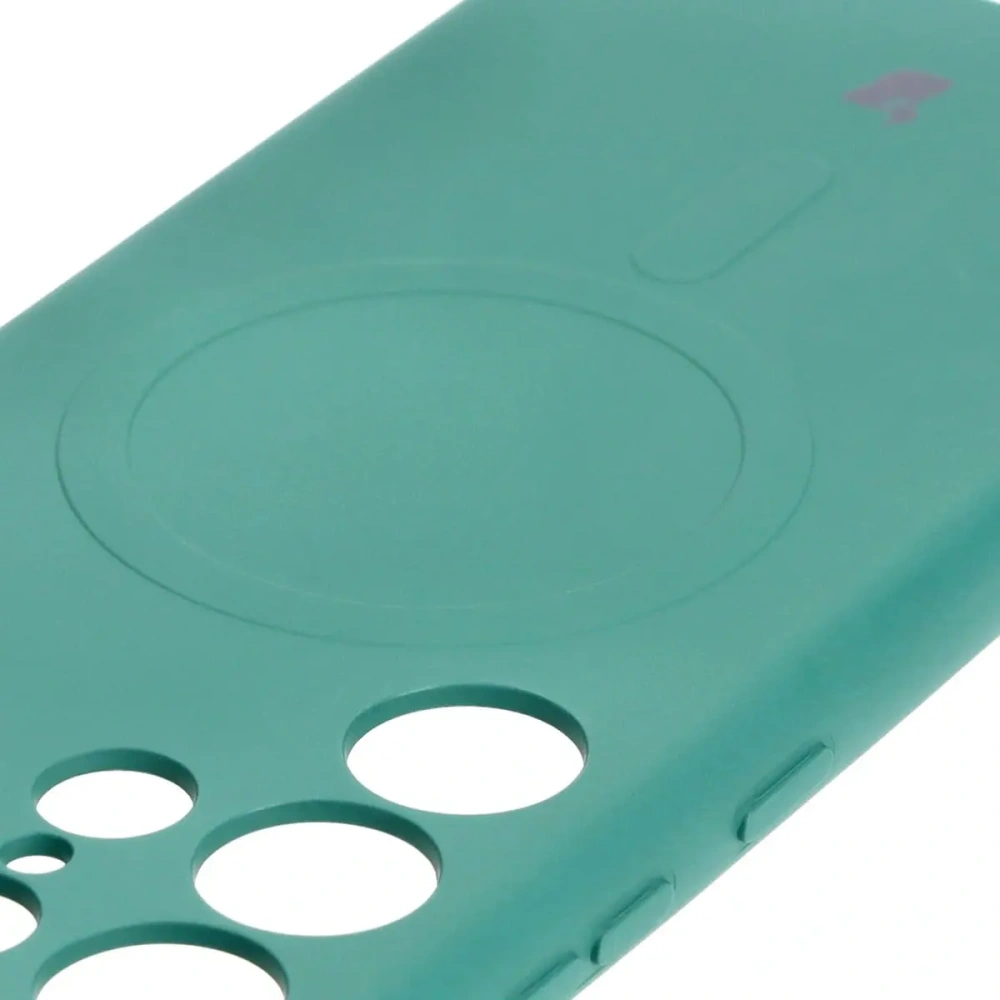 Etui silikonowe z pierścieniem magnetycznym Bizon Case Silicone Magnetic do Samsung Galaxy S23 Ultra ciemnozielone