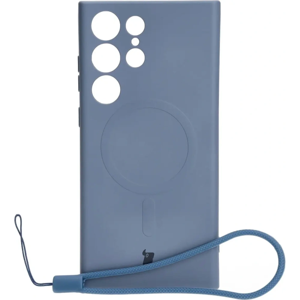 Etui silikonowe z pierścieniem magnetycznym Bizon Case Silicone Magnetic do Samsung Galaxy S23 Ultra szare