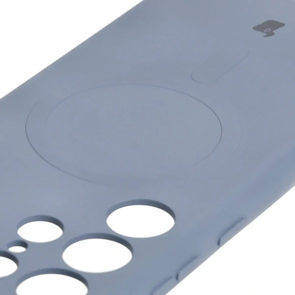 Etui silikonowe z pierścieniem magnetycznym Bizon Case Silicone Magnetic do Samsung Galaxy S23 Ultra szare