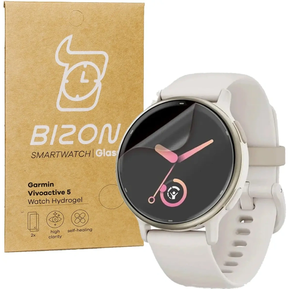 Folia hydrożelowa na ekran Bizon Glass Watch Hydrogel do Garmin Vivoactive 5 [2 PACK]