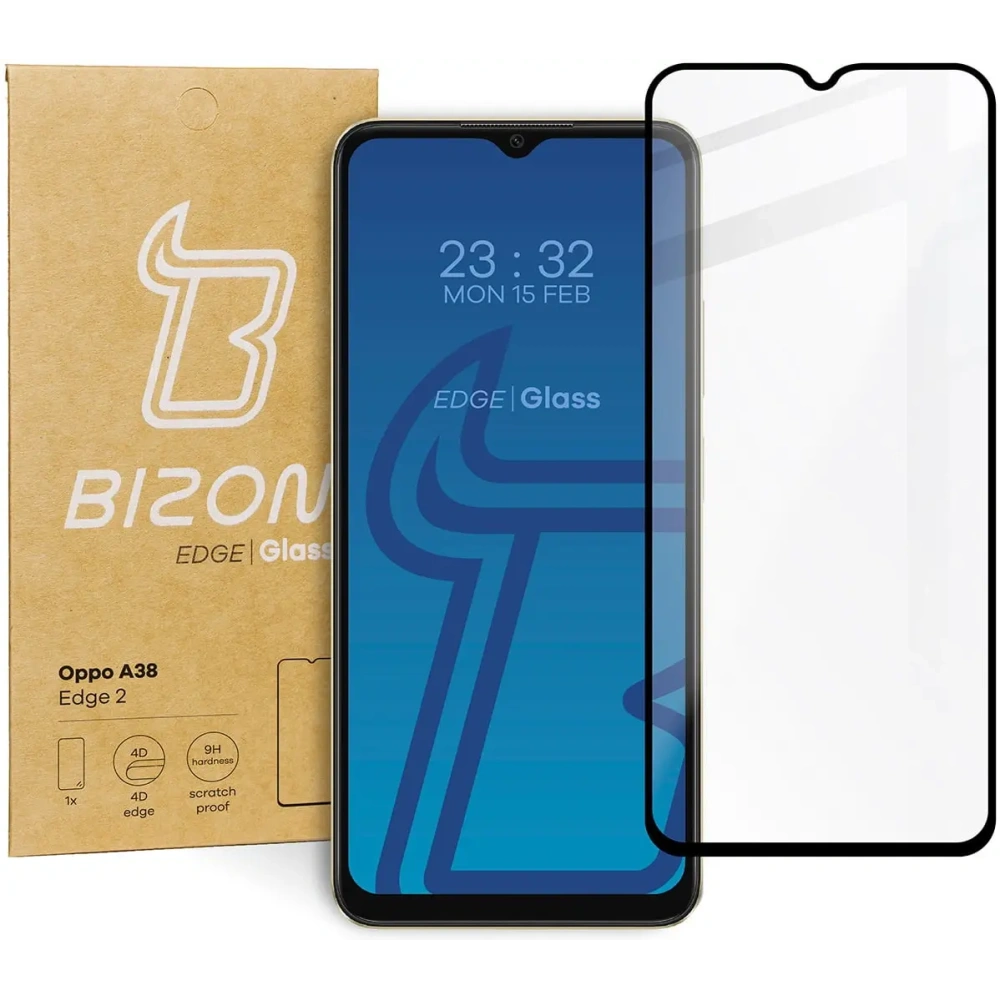 Szkło hartowane Bizon Glass Edge 2 do Oppo A38 czarne
