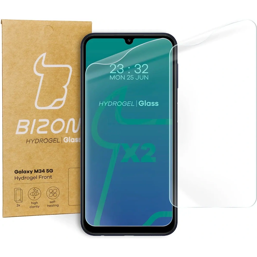 Folia hydrożelowa na ekran Bizon Glass Hydrogel Front do Samsung Galaxy M34 5G [2 PACK]