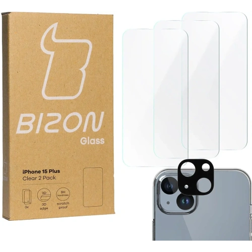 Kup BIZON Clear 3x képernyőüveg + kameraüveg Apple iPhone 15 Plus - BIZ3594 - {ean13} - Sklep Home Screen