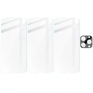 Kup 3x Szkło na ekran + szkło na aparat BIZON Clear do Apple iPhone 15 Pro - BIZ3595 - {ean13} - Sklep Home Screen