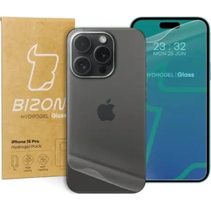 Kup Folia hydrożelowa na tył i przód Bizon Glass Hydrogel Pack do Apple iPhone 15 Pro - BIZ3597 - {ean13} - Sklep Home Screen