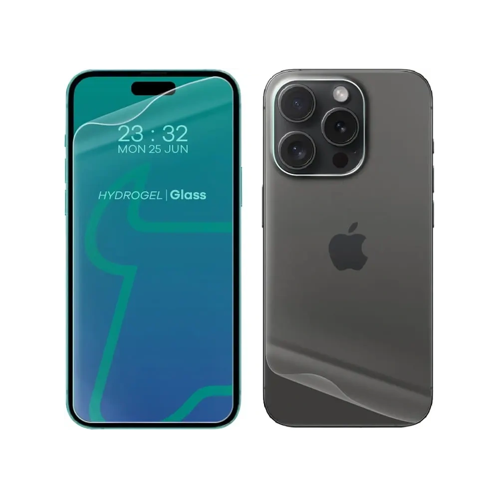Folia hydrożelowa na tył i przód Bizon Glass Hydrogel Pack do Apple iPhone 15 Pro