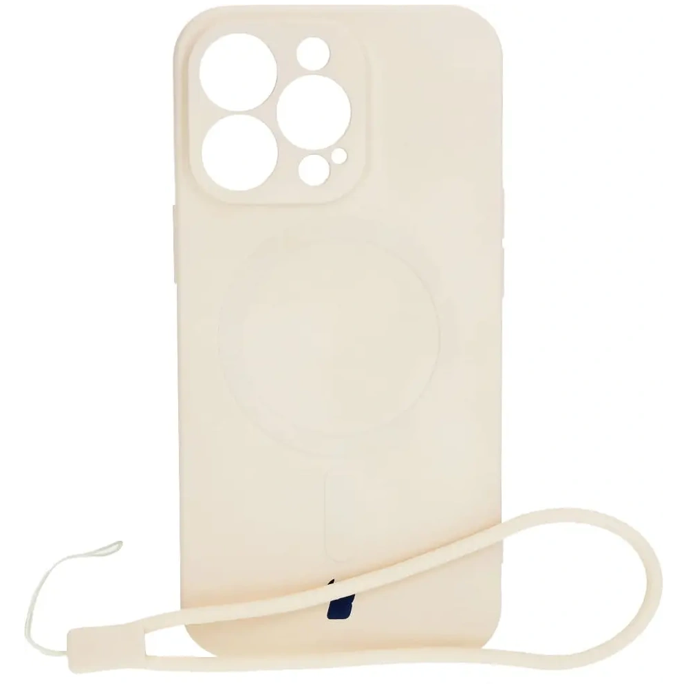 Etui silikonowe z pierścieniem magnetycznym Bizon Case Silicone Magnetic do Apple iPhone 13 Pro beżowe