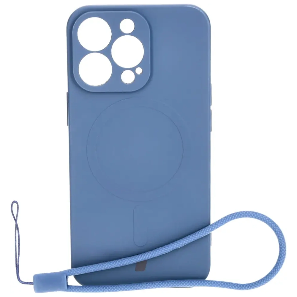 Etui silikonowe z pierścieniem magnetycznym Bizon Case Silicone Magnetic do Apple iPhone 13 Pro granatowe