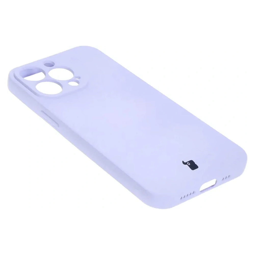 Etui silikonowe z pierścieniem magnetycznym Bizon Case Silicone Magnetic do Apple iPhone 13 Pro jasnofioletowe