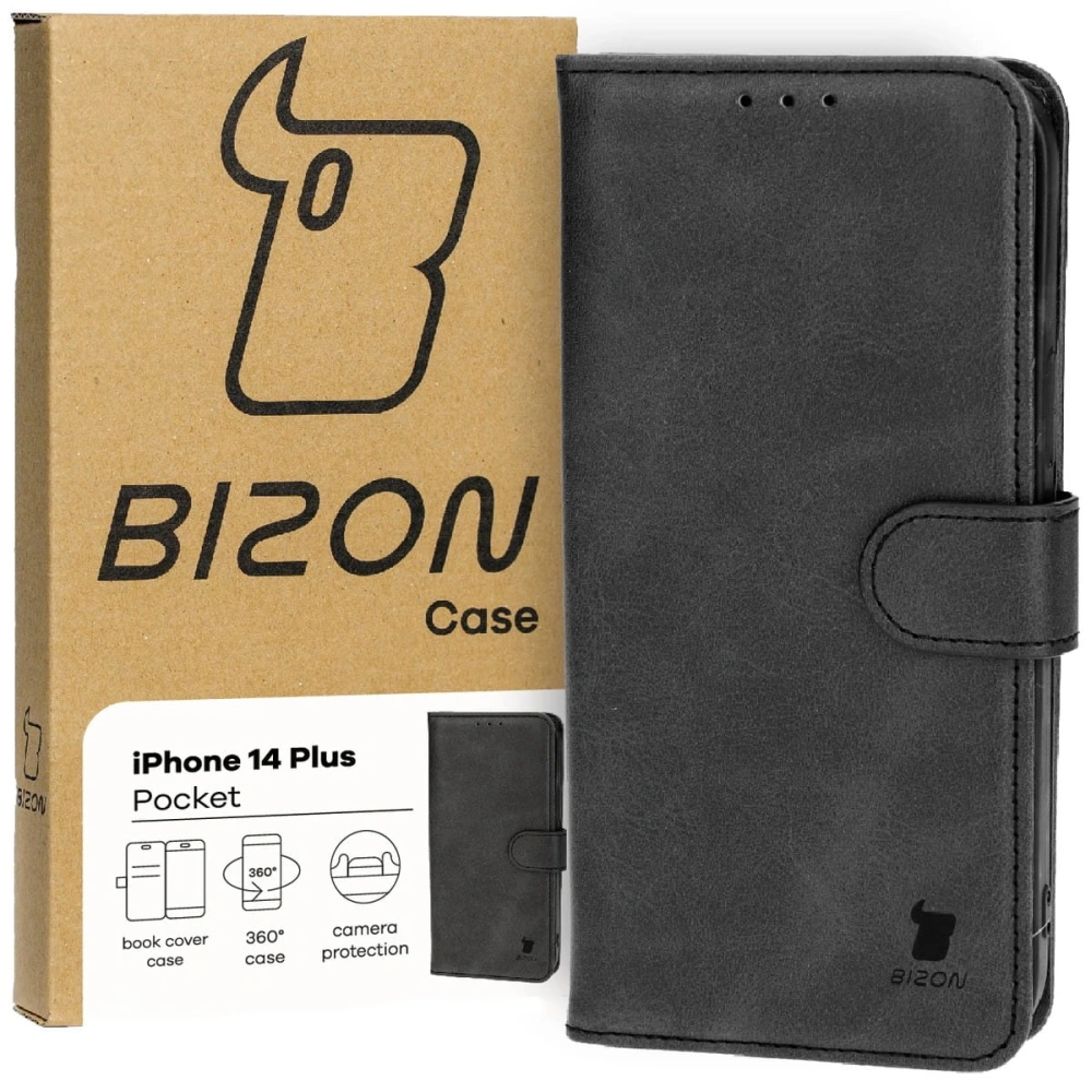 Etui z klapką Bizon Case Pocket do Apple iPhone 14 Plus czarne
