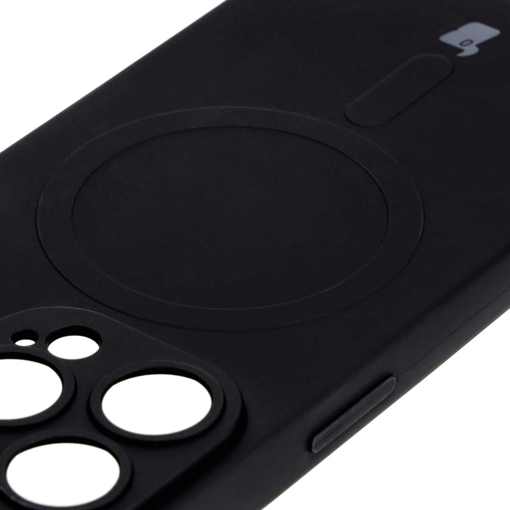Etui silikonowe z pierścieniem magnetycznym Bizon Case Silicone Magnetic do Apple iPhone 14 Pro czarne