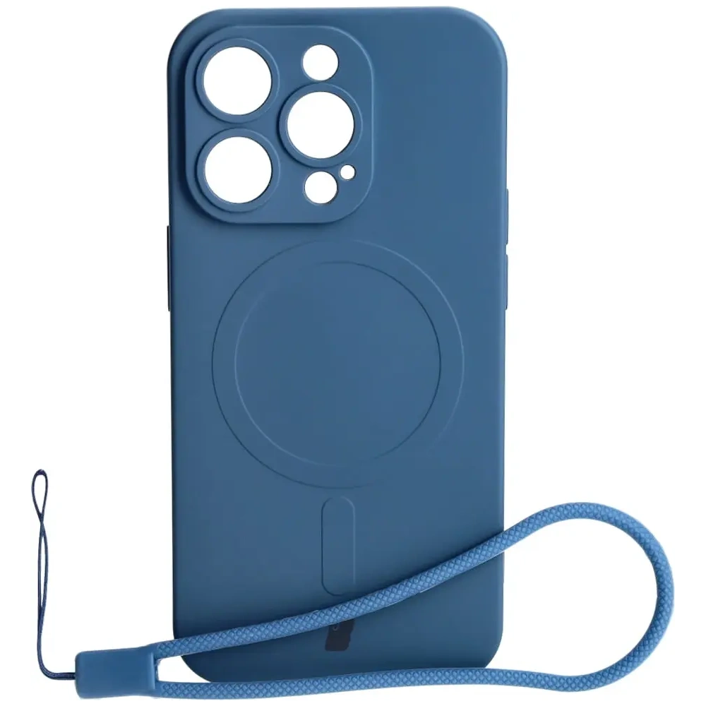 Etui silikonowe z pierścieniem magnetycznym Bizon Case Silicone Magnetic do Apple iPhone 14 Pro granatowe