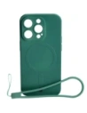 Etui silikonové s magnetickým kroužkem Bizon Case Silicone Magnetic pro Apple iPhone 14 Pro tmavě zelené