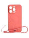Etui silikonowe z pierścieniem magnetycznym Bizon Case Silicone Magnetic do Apple iPhone 14 Pro brudnoróżowe