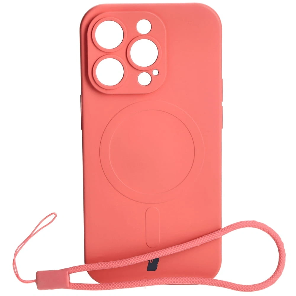 Etui silikonowe z pierścieniem magnetycznym Bizon Case Silicone Magnetic do Apple iPhone 14 Pro brudnoróżowe
