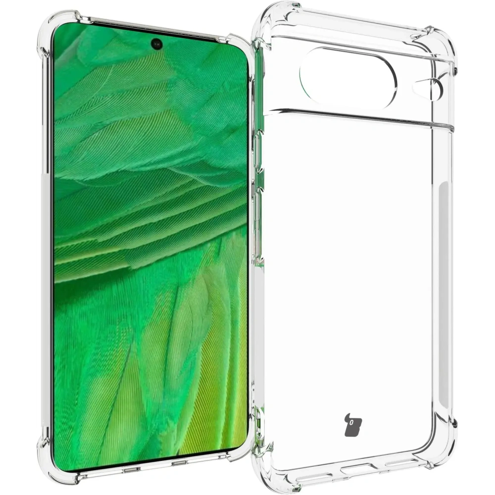 Etui + 2x szkło na ekran Bizon Case Clear Pack do Google Pixel 8 przezroczyste