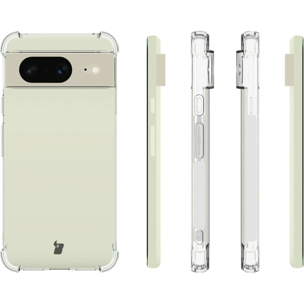 Etui + 2x szkło na ekran Bizon Case Clear Pack do Google Pixel 8 przezroczyste