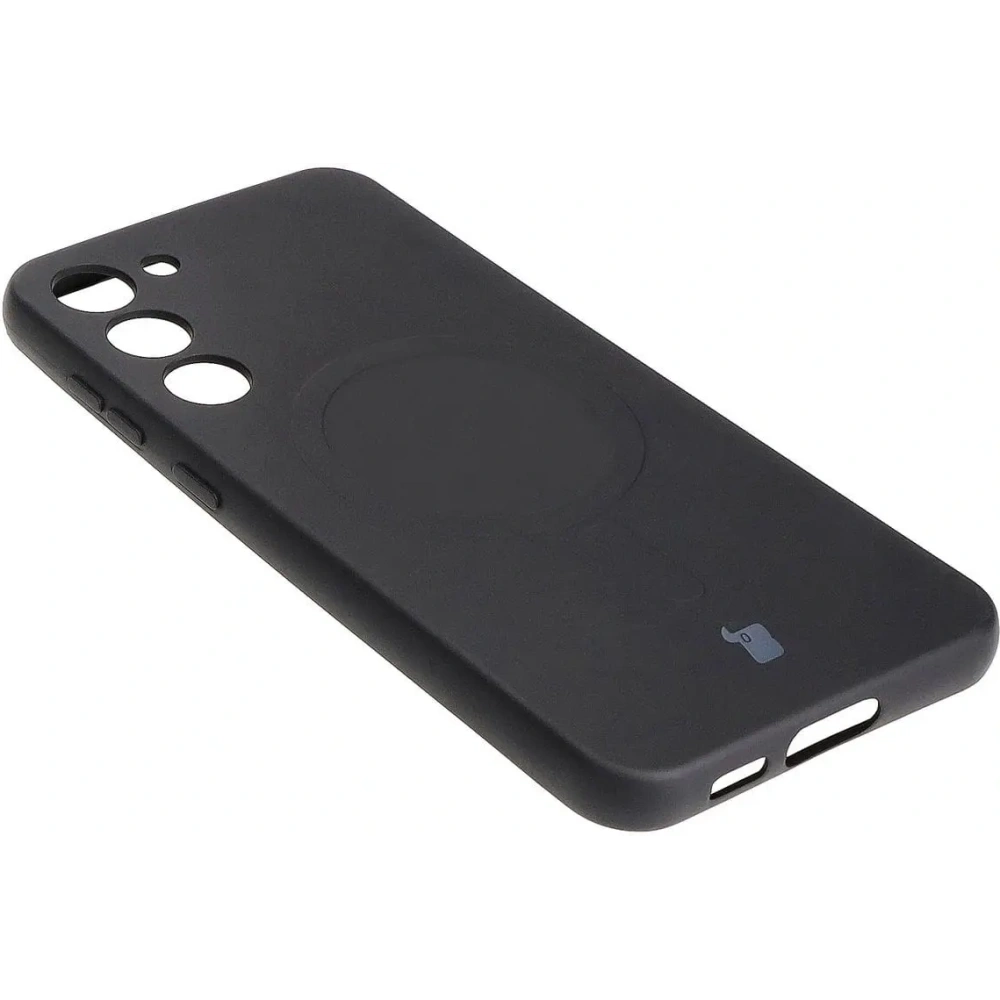 Etui silikonowe z pierścieniem magnetycznym Bizon Case Silicone Magnetic do Samsung Galaxy S23 Plus czarne