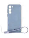 Silikonové pouzdro s magnetickým kroužkem Bizon Case Silicone Magnetic pro Samsung Galaxy S23 Plus šedé