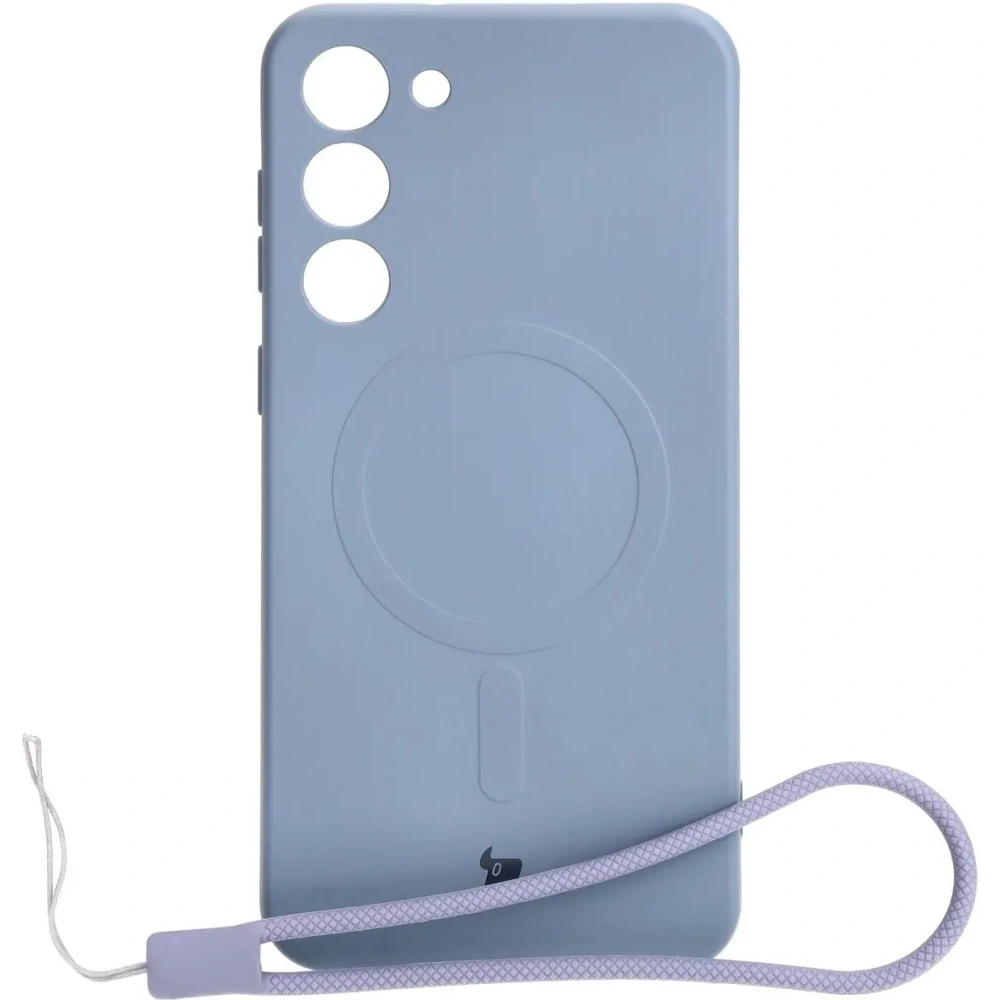 Etui silikonowe z pierścieniem magnetycznym Bizon Case Silicone Magnetic do Samsung Galaxy S23 Plus szare