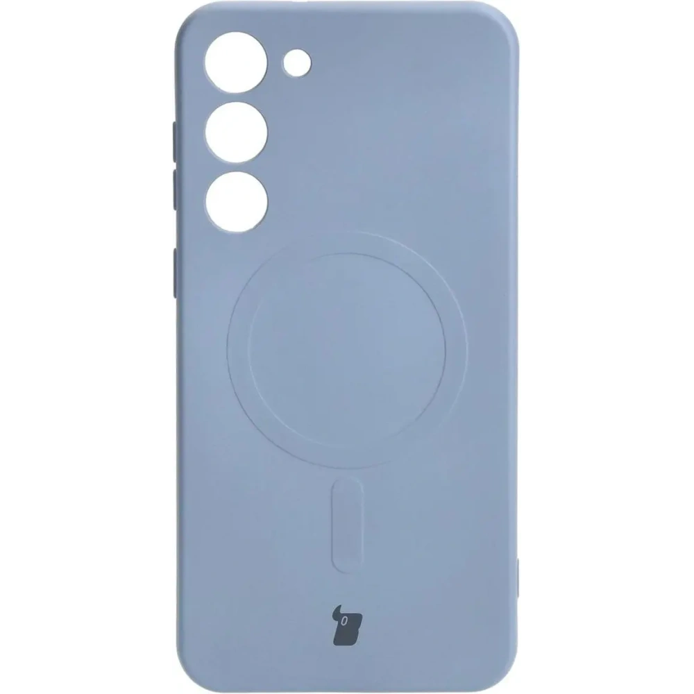 Etui silikonowe z pierścieniem magnetycznym Bizon Case Silicone Magnetic do Samsung Galaxy S23 Plus szare