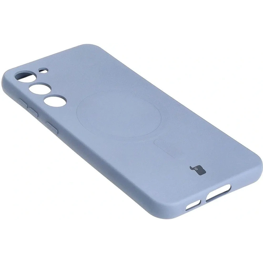 Etui silikonowe z pierścieniem magnetycznym Bizon Case Silicone Magnetic do Samsung Galaxy S23 Plus szare